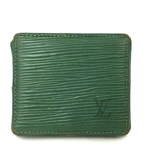 18 LOUIS VUITTON Epi Porte Monnaie Boite Coin Purse Green LV Authentic Luxury